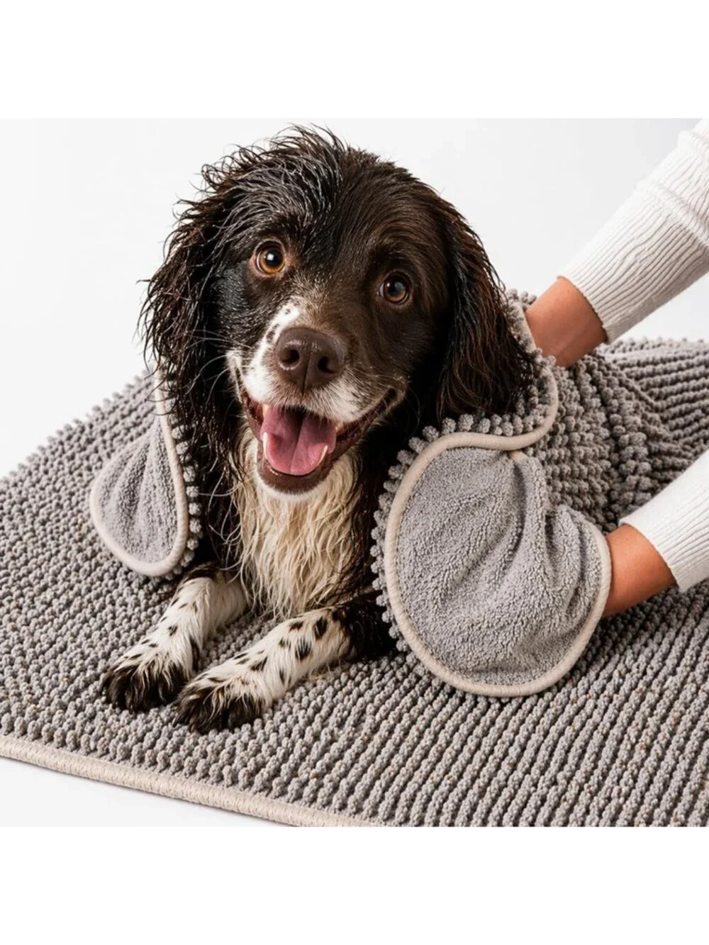 Ultra Soft 2-in-1 Dog Towel & Bath Mat - Quick-Drying, Absorbent, Non-Slip